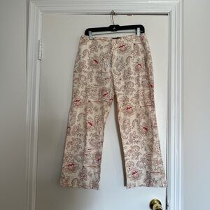 VTG Womyn Women’s Sz: 6 Lightweight Paisley Cropped Wide Leg Flat Front Pant.